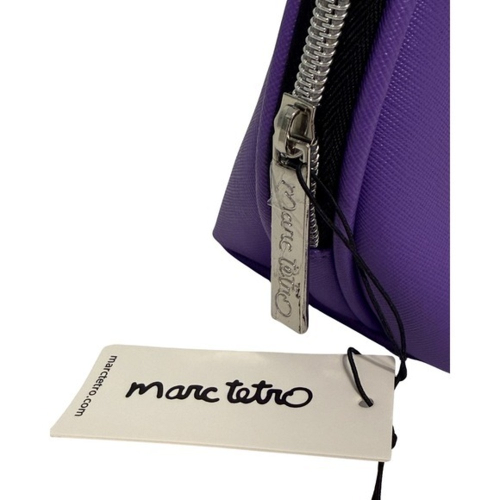 NWT $36 Marc Tetro Love My Bichon Frise Medium Cosmetic Makeup Bag Pouch Purple - Picture 6 of 7